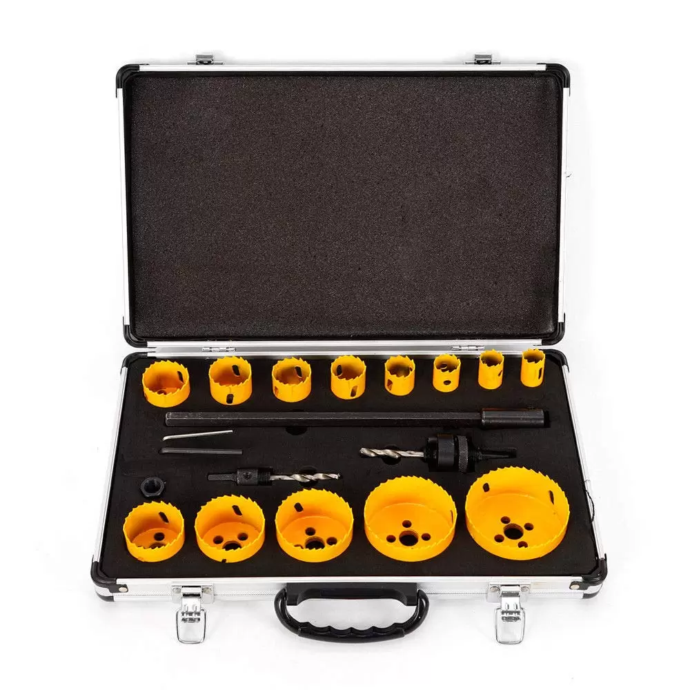Lochsägen-Kit 17x Bimetall Dosenbohrer Bohrkronen HSS Lochsäge Drill Werkzeug Lochsägen-Kit 17x Bimetall Dosenbohrer Bohrkronen HSS Lochsäge Drill Werkzeug