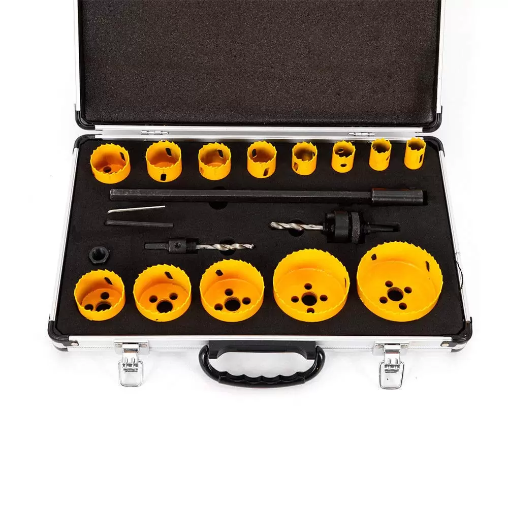 Lochsägen-Kit 17x Bimetall Dosenbohrer Bohrkronen HSS Lochsäge Drill Werkzeug Lochsägen-Kit 17x Bimetall Dosenbohrer Bohrkronen HSS Lochsäge Drill Werkzeug
