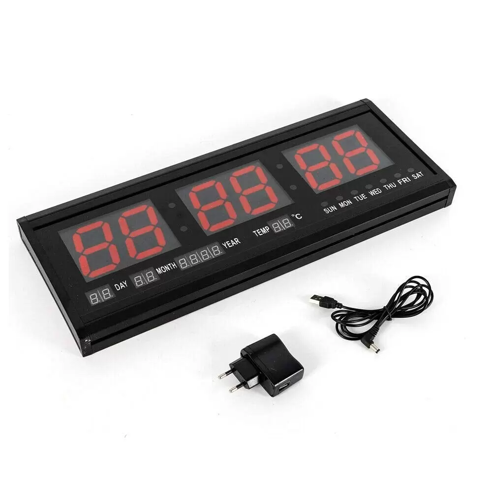 3-Zoll-LED-Wanduhr Digital LED Wanduhr mit Kalender Datum Temperatur Uhr 24-Stunden-Anzeige 3-Zoll-LED-Wanduhr Digital LED Wanduhr mit Kalender Datum Temperatur Uhr 24-Stunden-Anzeige