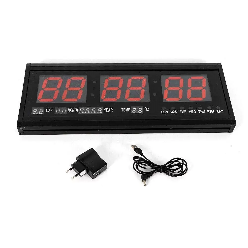 3-Zoll-LED-Wanduhr Digital LED Wanduhr mit Kalender Datum Temperatur Uhr 24-Stunden-Anzeige 3-Zoll-LED-Wanduhr Digital LED Wanduhr mit Kalender Datum Temperatur Uhr 24-Stunden-Anzeige