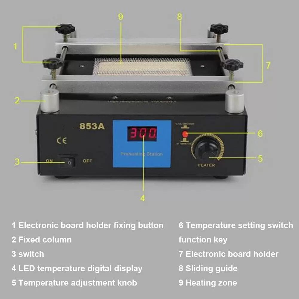 450W 220V Heizstation mit LED-Mikroplatte elektrische Heizplatte