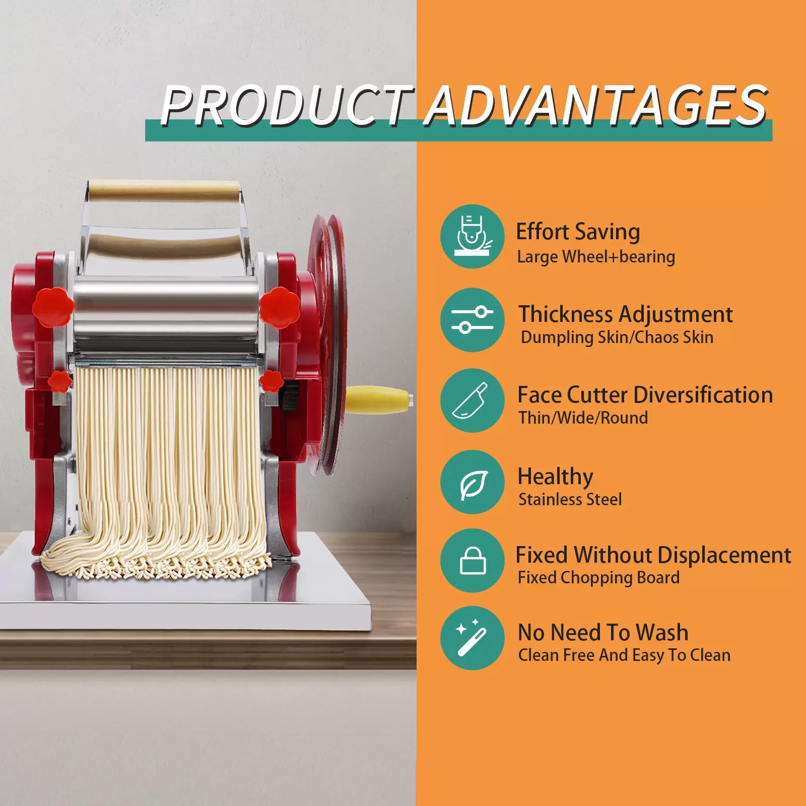 Edelstahl Pastamaschine Nudelmaschine Pastamaker Pasta Machine Noodle 0.5-5mm