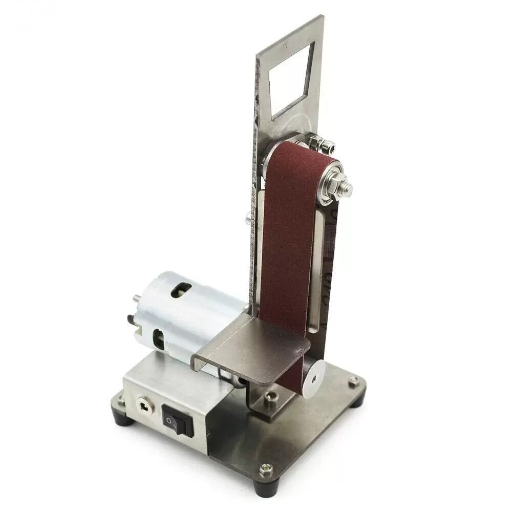 Mini elektrische Bandmaschine DIY Poliermaschine Schleifmaschine Festwinkel Schärfmaschine