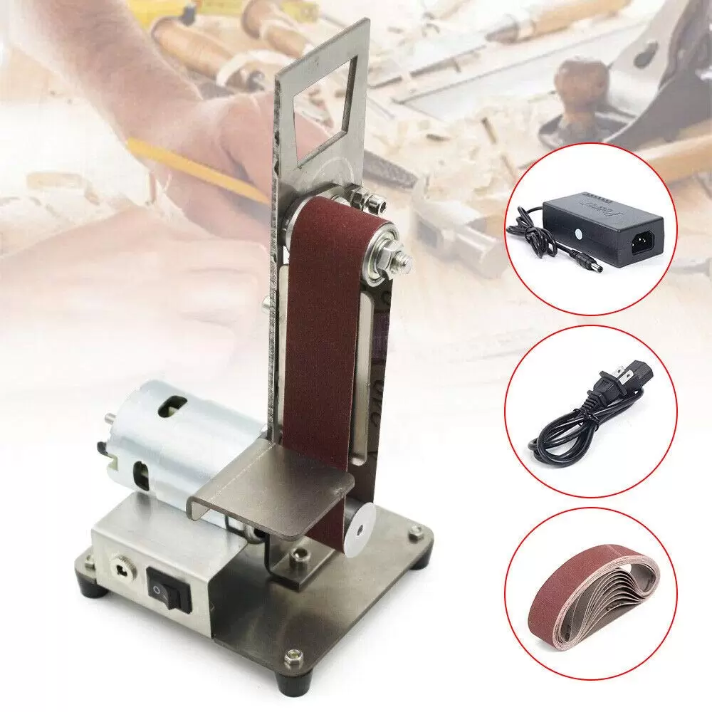 Mini elektrische Bandmaschine DIY Poliermaschine Schleifmaschine Festwinkel Schärfmaschine