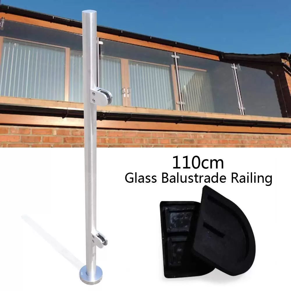 110cm Edelstahl 316 Treppengeländer Zaun Balustrade Geländerendpfosten