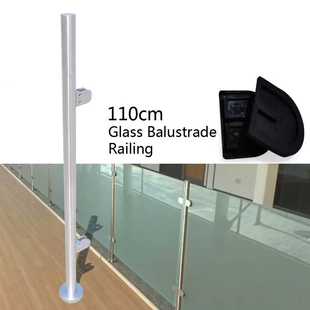 110cm Edelstahl 316 Treppengeländer Zaun Balustrade Geländerendpfosten