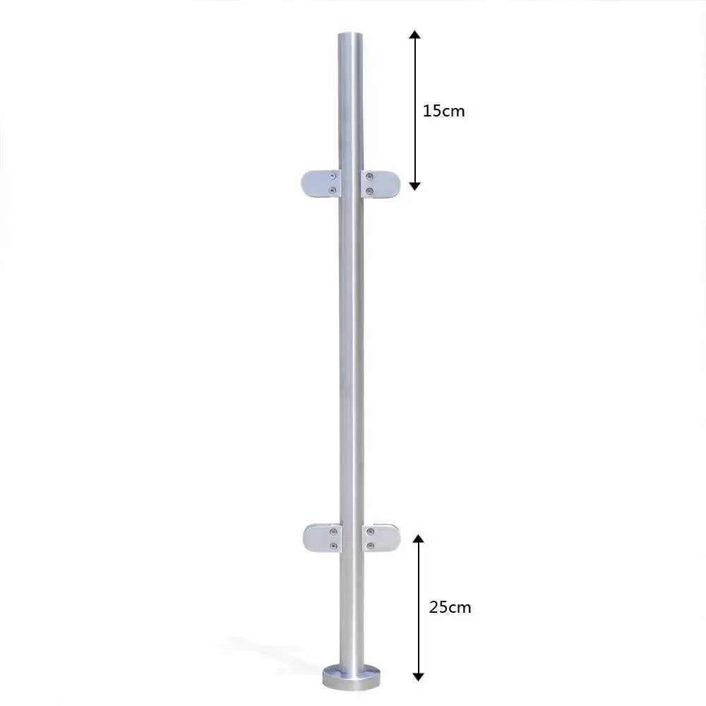 110cm Edelstahl 316 Treppengeländer Zaun Balustrade Geländerendpfosten