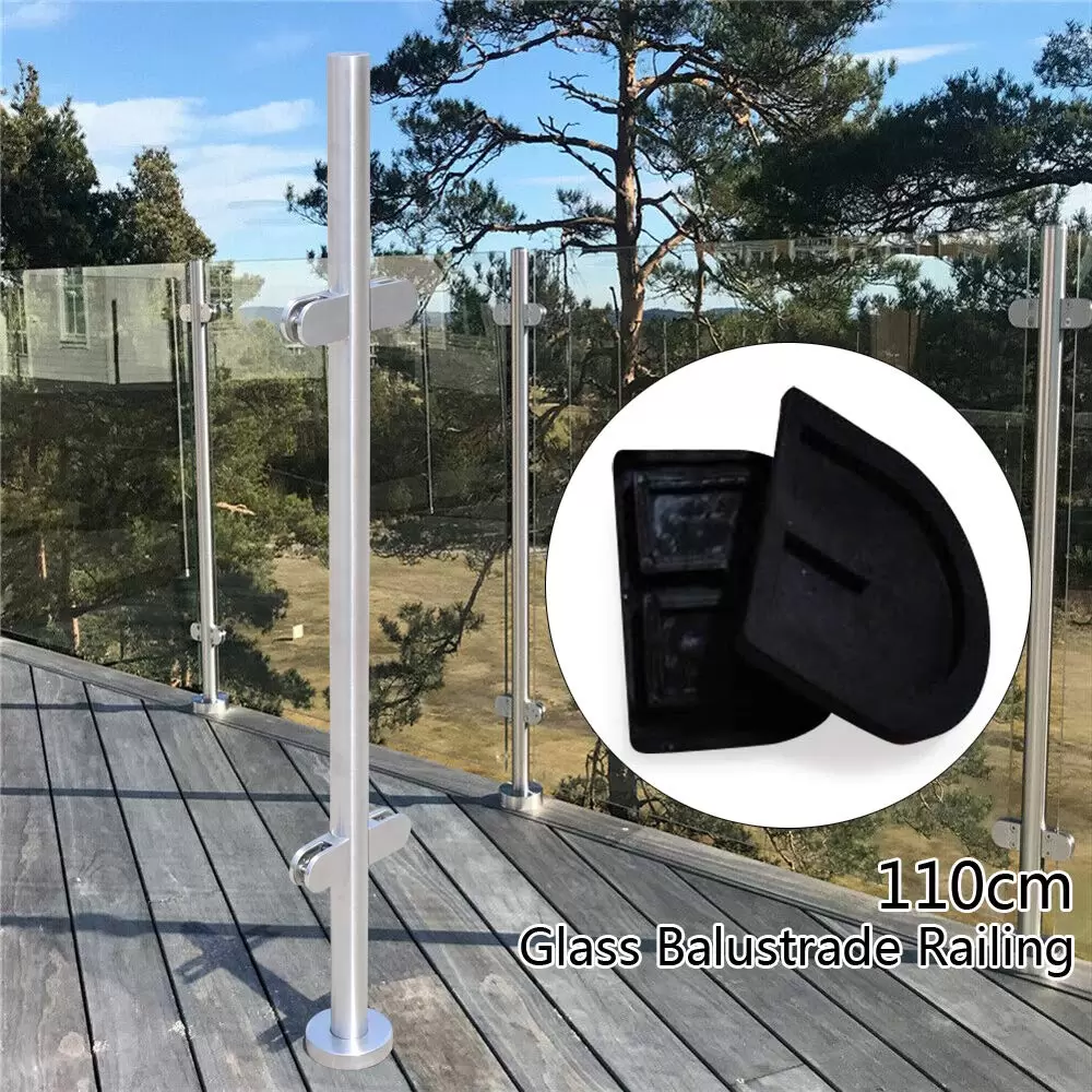 110cm Edelstahl 316 Treppengeländer Zaun Balustrade Geländerendpfosten