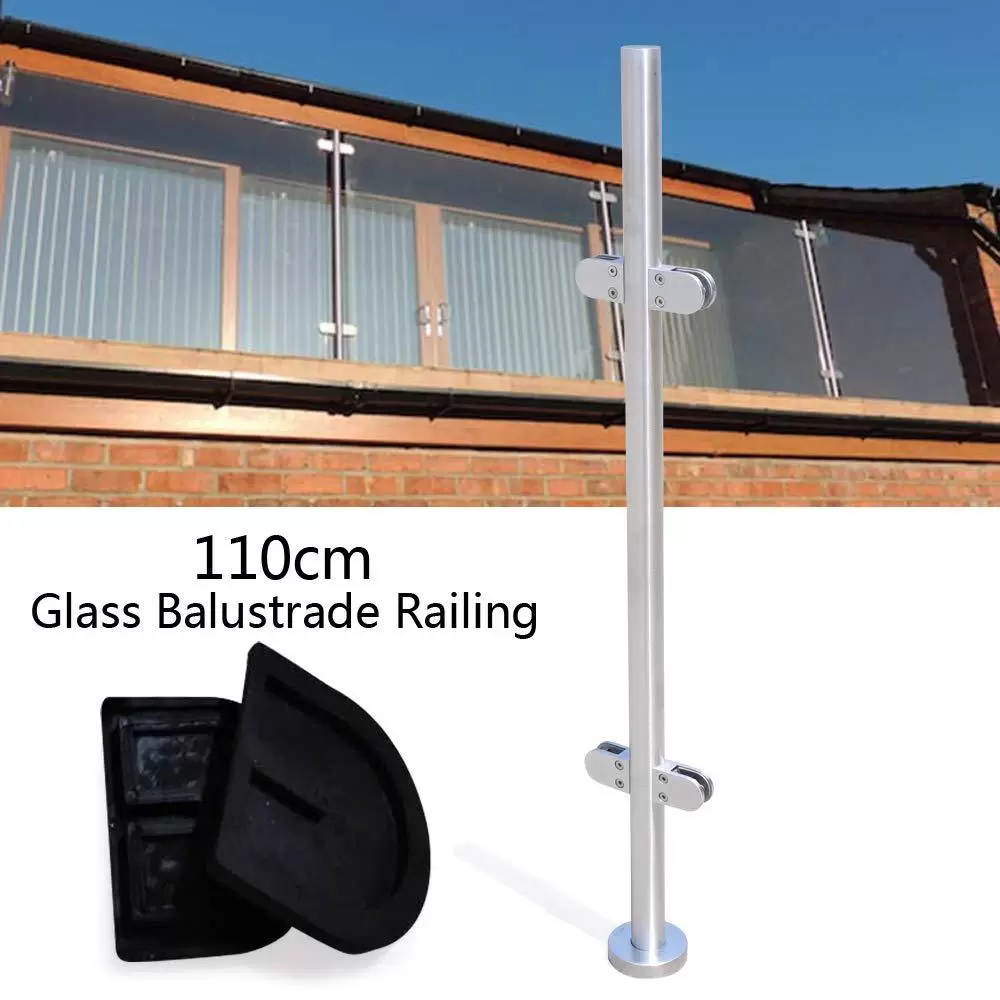 110cm Edelstahl 316 Treppengeländer Zaun Balustrade Geländerendpfosten