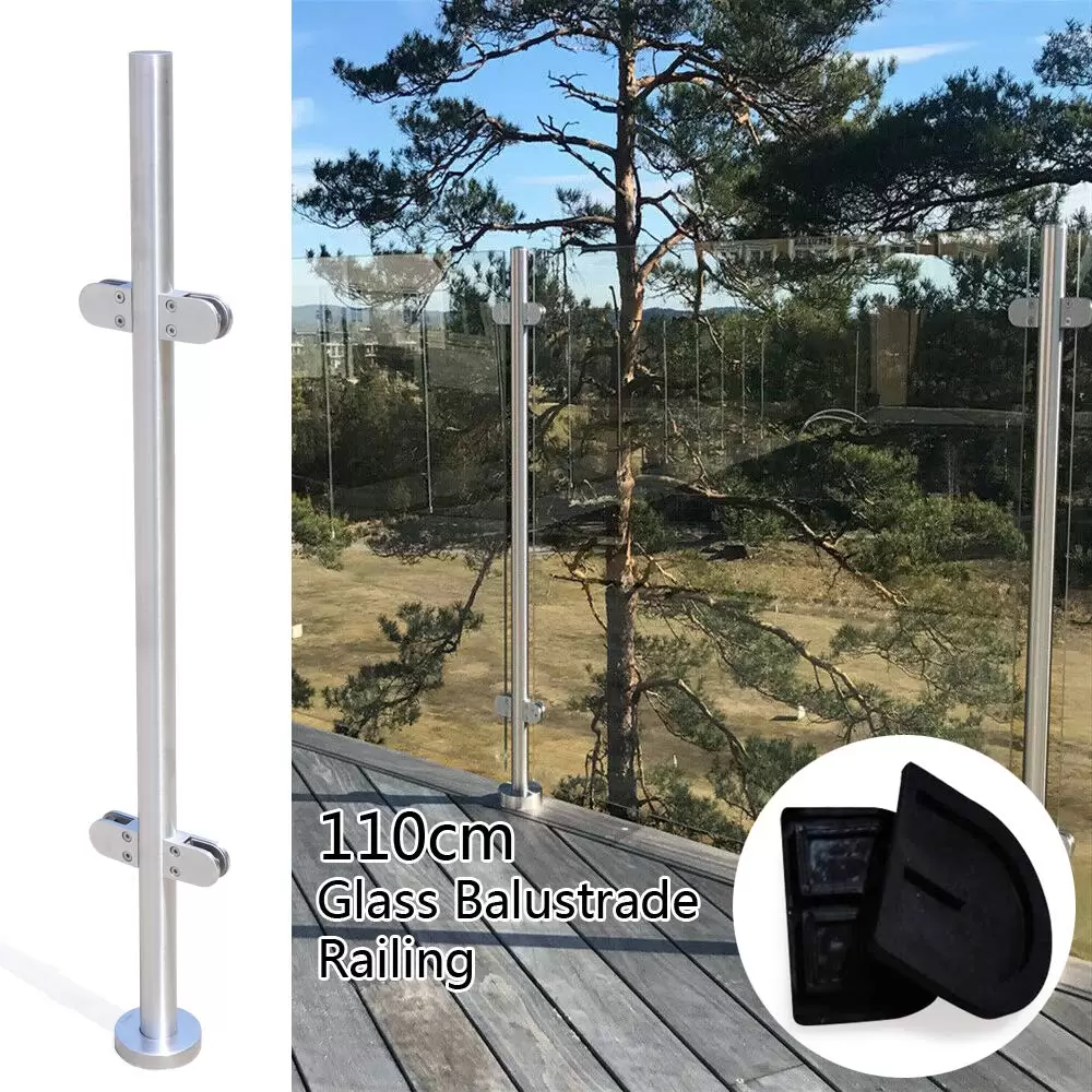 110cm Edelstahl 316 Treppengeländer Zaun Balustrade Geländerendpfosten