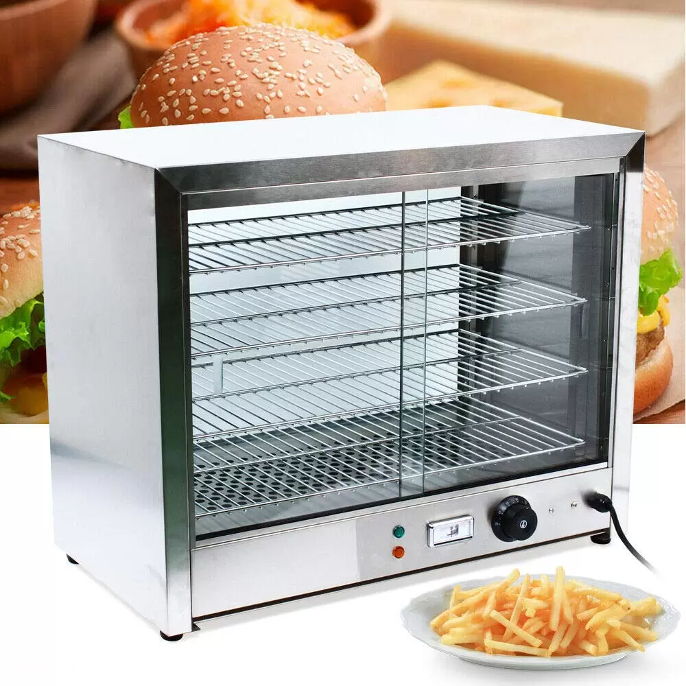 CNCEST 1000W Elektrisch Geschirrwärmer Vitrine 4 Tier Wärmeschau Rostfreier Stahl