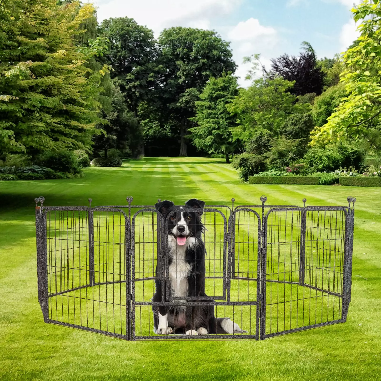 CNCEST Hundelaufstall Welpenlaufstall Freigehege für Haustiere, Aufbau Werkzeugfrei, Tierlaufstall laufstall für Hund, Katze, Welpe