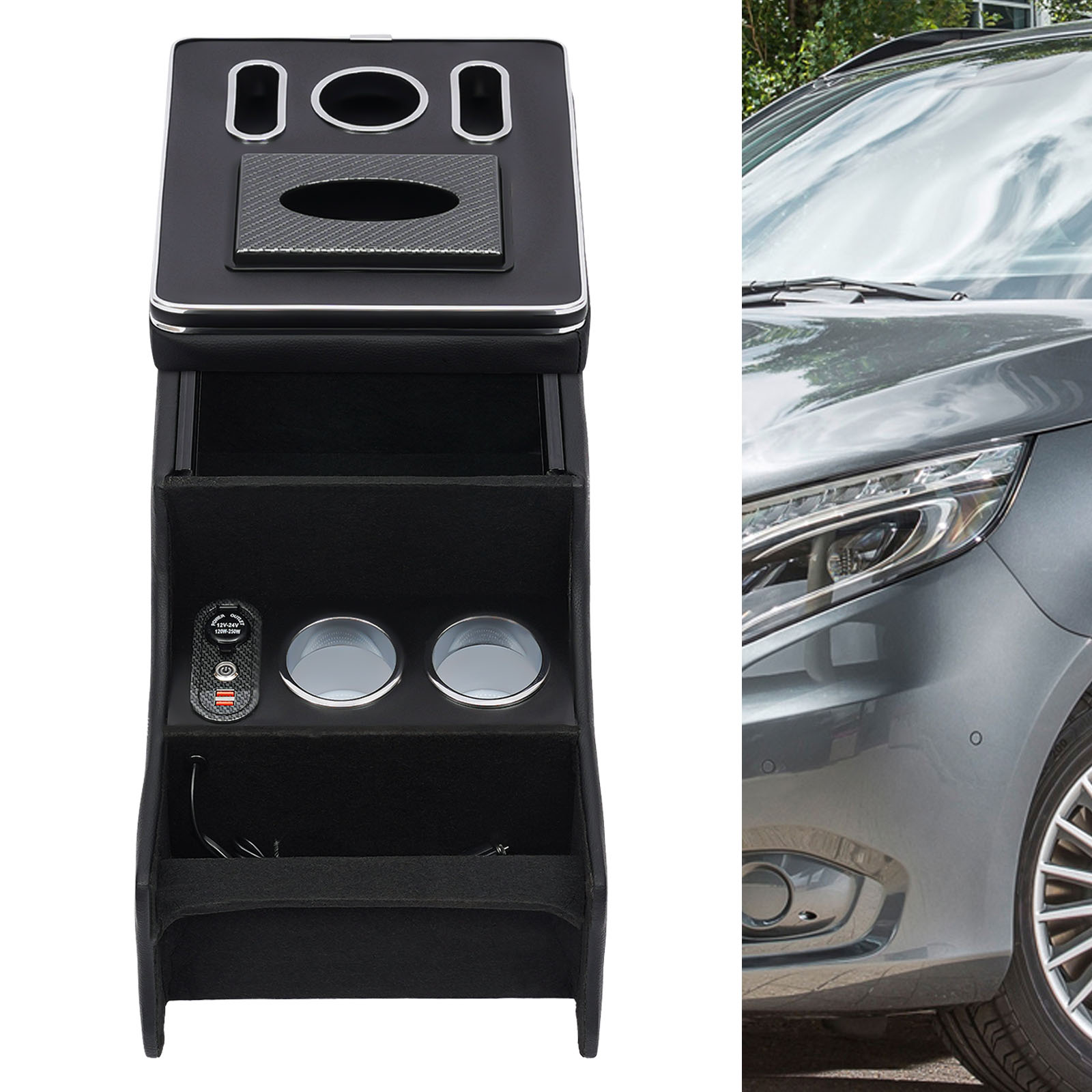 Leichte Armlehnenbox Schwarze Mittelinhaltbox für Mercedes Benz Vito 119