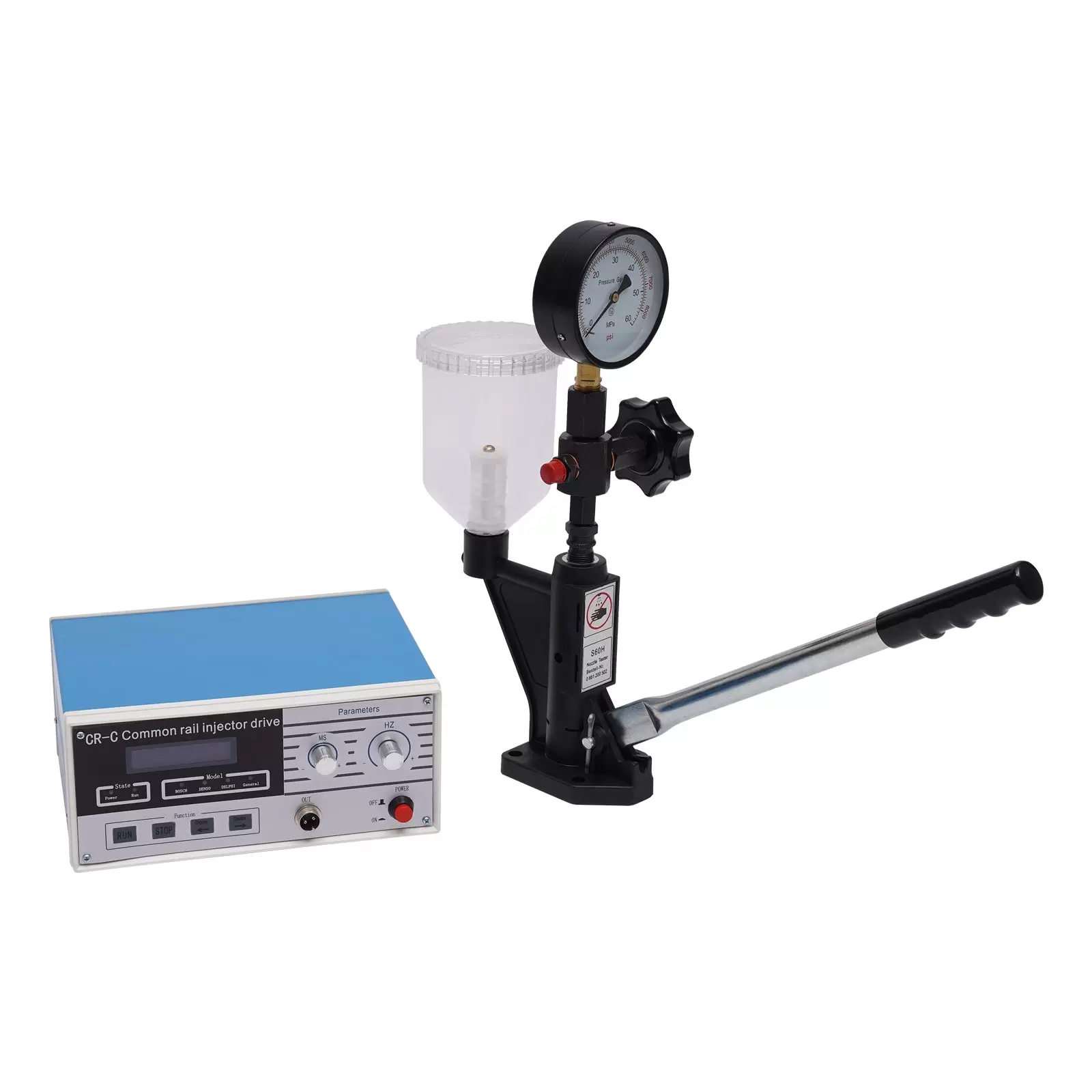 Diesel-Düsen-Injektor-Tester,600 bar Injektor-Tester, Multifunktionale Common-Rail-Diesel-Injektor-Testkits CR-C + Düsenvalidator S60H