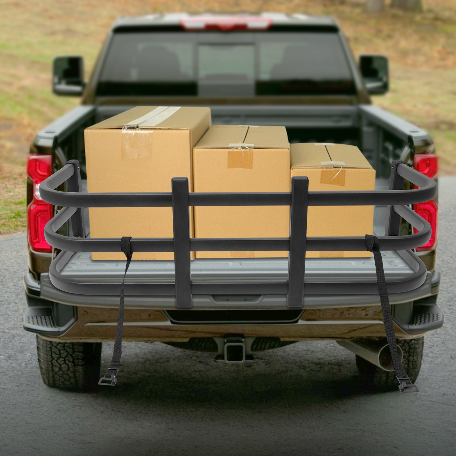 48-61in Adjustable Length Truck Bed Extender, Universal Truck Bed Extender for more Luggage and Gear such as Ladders