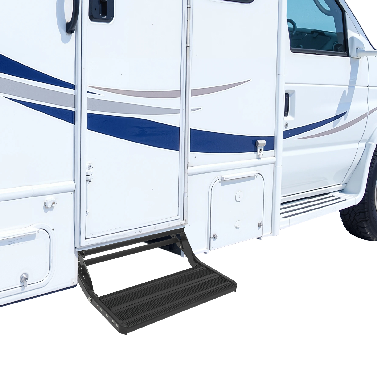 440.92lbs Capacity RV Step, Folding Manual Drop Down Step, Single-level ...