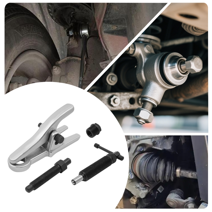 Extracteur de rotule de voiture, séparateur de rotule, ensemble d'outils de démontage de rotule - argent