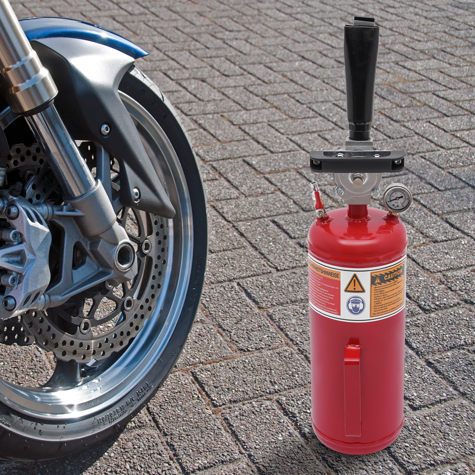 8-l-Reifenwulstfüller, Druckluft-Reifenfüller, Maximaldruck 1 MPa/145 PSI (rot) 8-l-Reifenwulstfüller, Druckluft-Reifenfüller, Maximaldruck 1 MPa/145 PSI (rot)