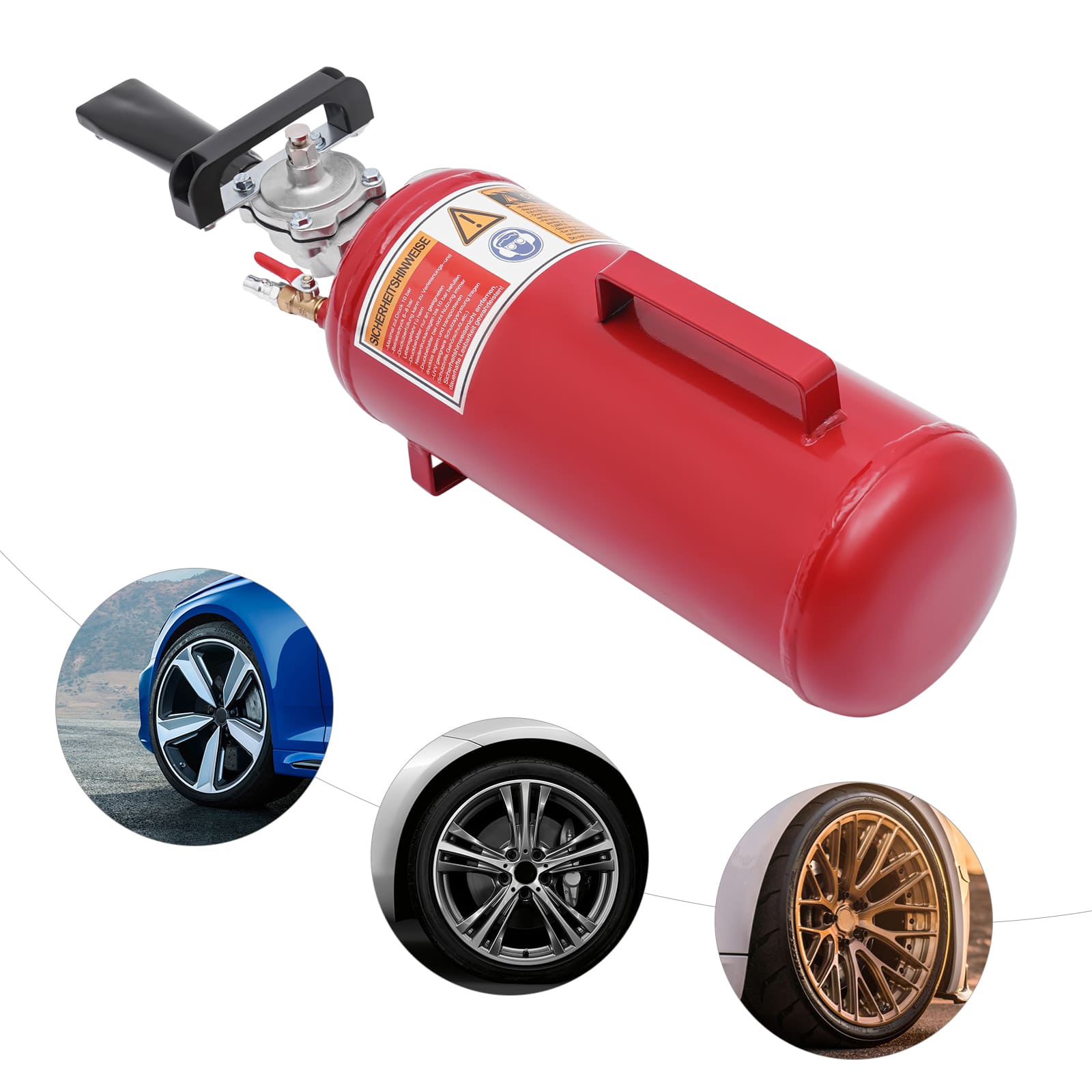 8-l-Reifenwulstfüller, Druckluft-Reifenfüller, Maximaldruck 1 MPa/145 PSI (rot) 8-l-Reifenwulstfüller, Druckluft-Reifenfüller, Maximaldruck 1 MPa/145 PSI (rot)