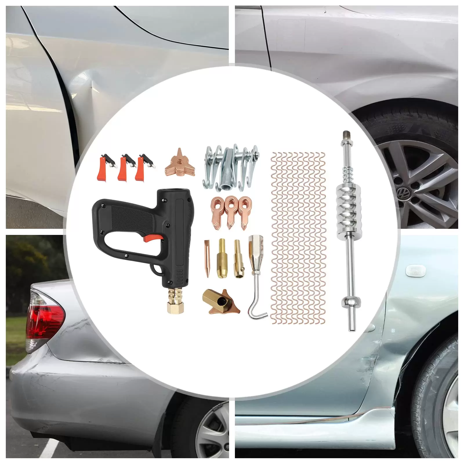 81-teiliges Spotter-Zubehörset, Dellenreparaturwerkzeug, Karosseriereparaturset