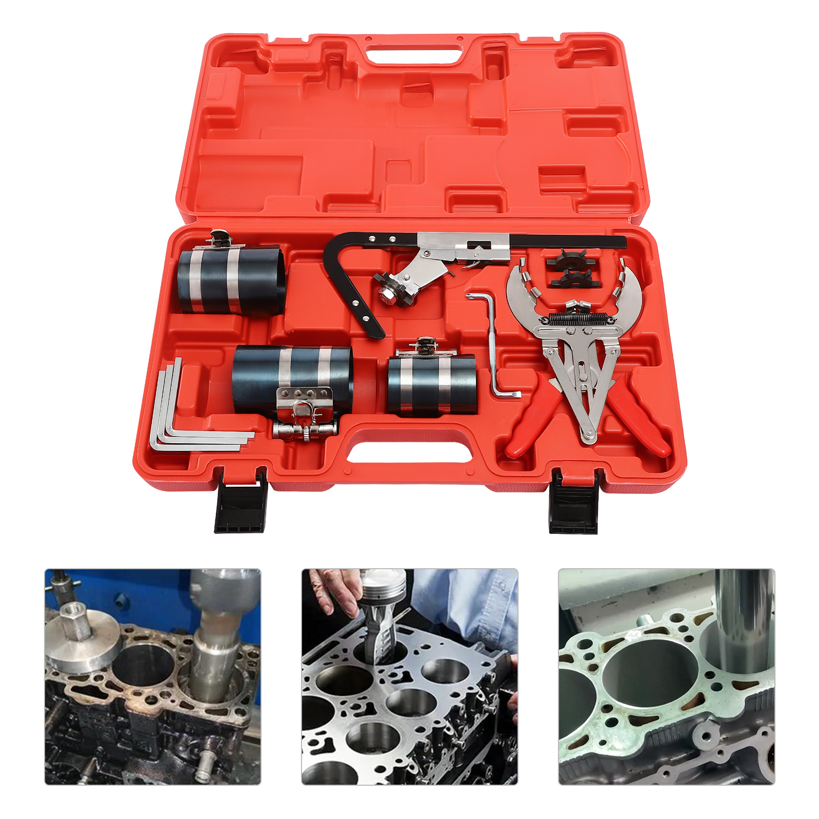 Piston Ring Service Tool Set, for Compression, Disassembly and Cleaning ...