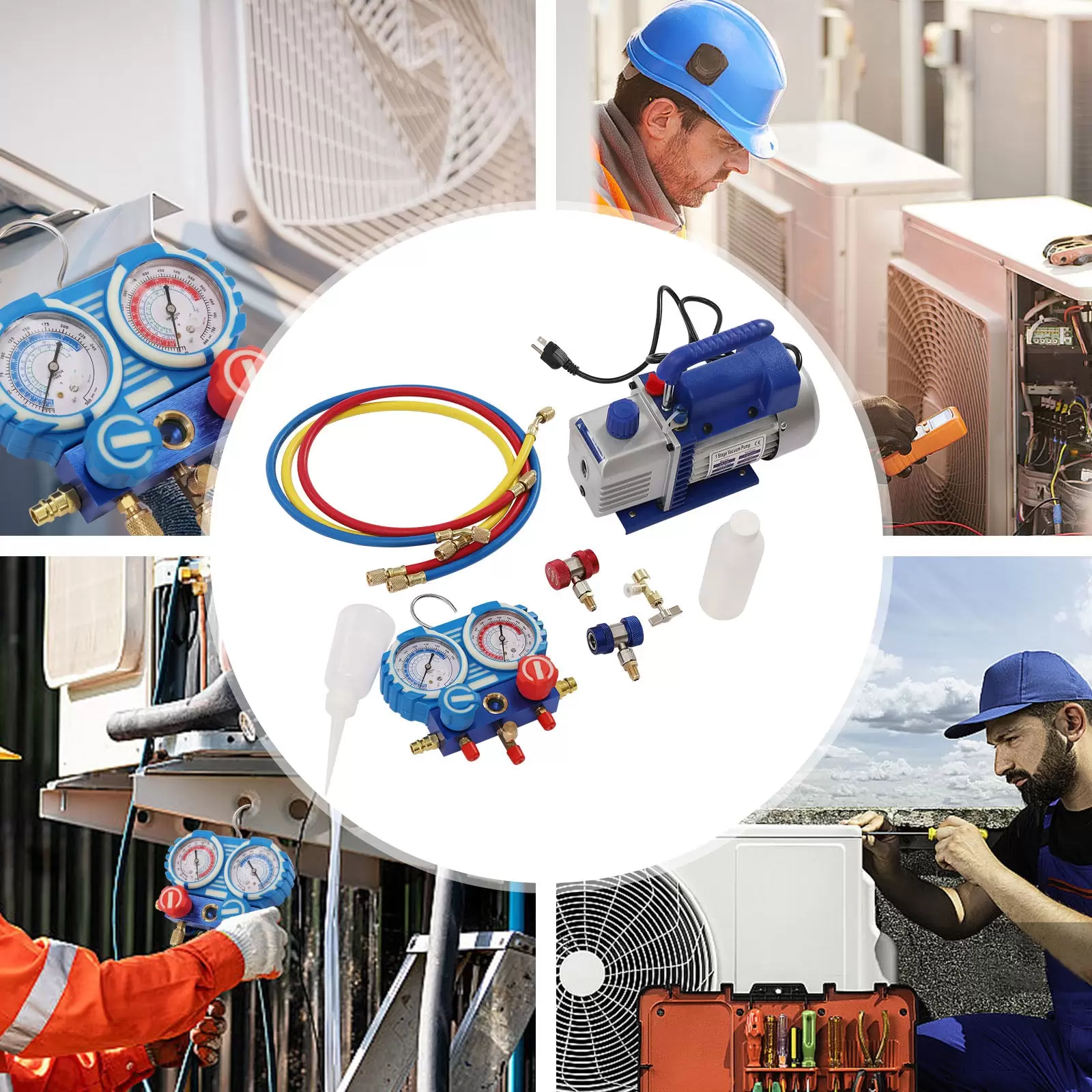 CNCEST Vakuumpumpe 180W 3CFM Unterdruckpumpe Kompressor Pumpe Klimaanlagen Vacuumpumpe für 1/4" Schlauch passen CNCEST Vakuumpumpe 180W 3CFM Unterdruckpumpe Kompressor Pumpe Klimaanlagen Vacuumpumpe für 1/4" Schlauch passen