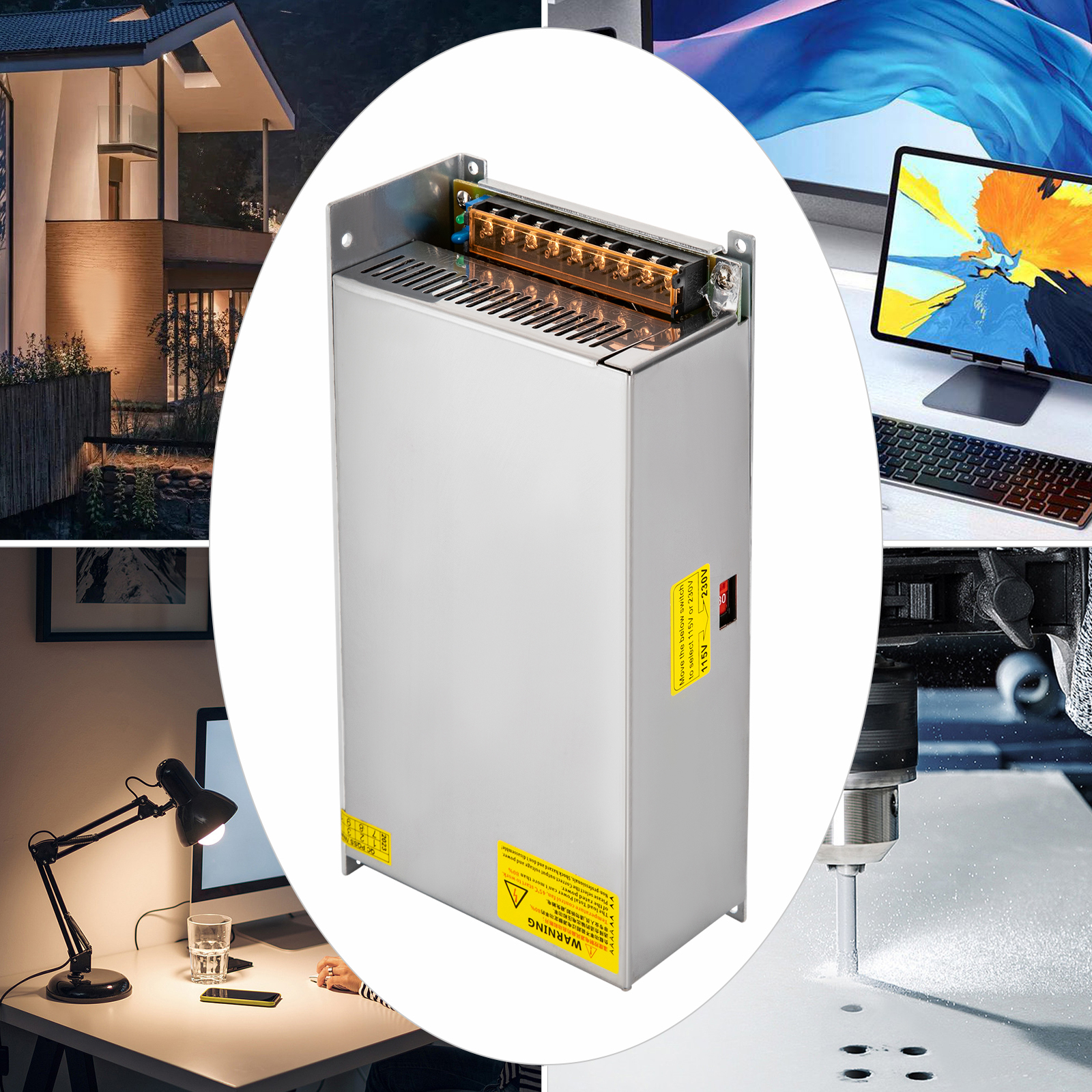 CNCEST Transformator DC 12V 100A 1200W, Schaltnetzteil 115/230±15%V AC zu DC Stromversorgung Transformator Industrieadapter CNCEST Transformator DC 12V 100A 1200W, Schaltnetzteil 115/230±15%V AC zu DC Stromversorgung Transformator Industrieadapter