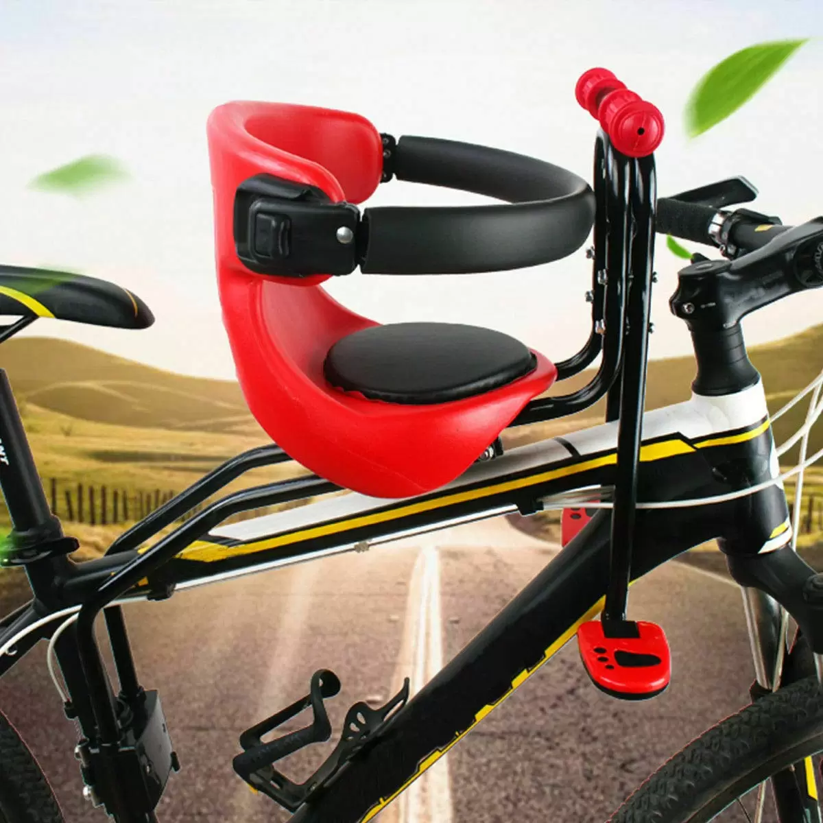 Fahrrad Sicherheits-Kindersitz Abnehmbar Fahrrad Kindersitz Vorne mit Pedal und Griff bis 30kg