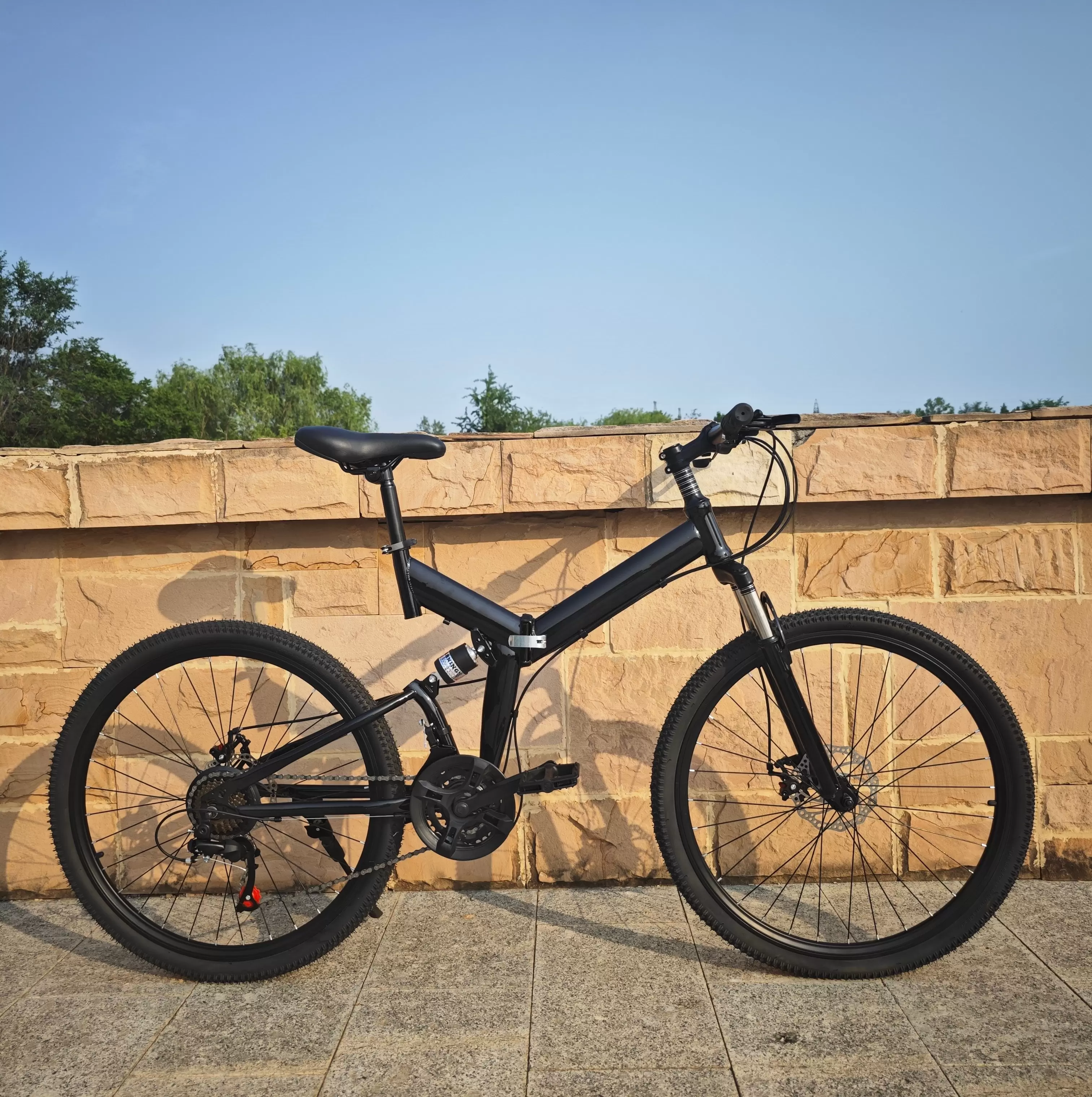26 Zoll Faltbares Mountainbike für Erwachsene 21 Gang mit Dual Scheibenbremsen Faltbares Mountainbike