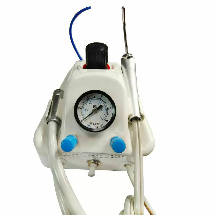 CNCEST Portable Dental Air Turbine Unit Turbineneinheit 3-Wege-Spritze 4 Loch Handstück