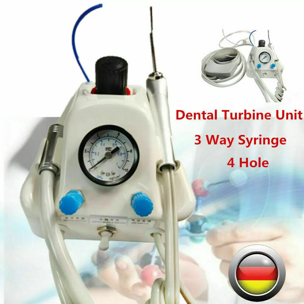 CNCEST Portable Dental Air Turbine Unit Turbineneinheit 3-Wege-Spritze 4 Loch Handstück CNCEST Portable Dental Air Turbine Unit Turbineneinheit 3-Wege-Spritze 4 Loch Handstück