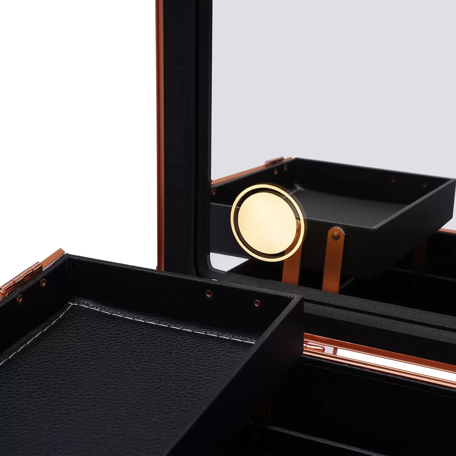 Kosmetikkoffer Make-up Koffer mit Spiegel für die Aufbewahrung von Kosmetika Wiederaufladbar Kosmetikkoffer Make-up Koffer mit Spiegel für die Aufbewahrung von Kosmetika Wiederaufladbar