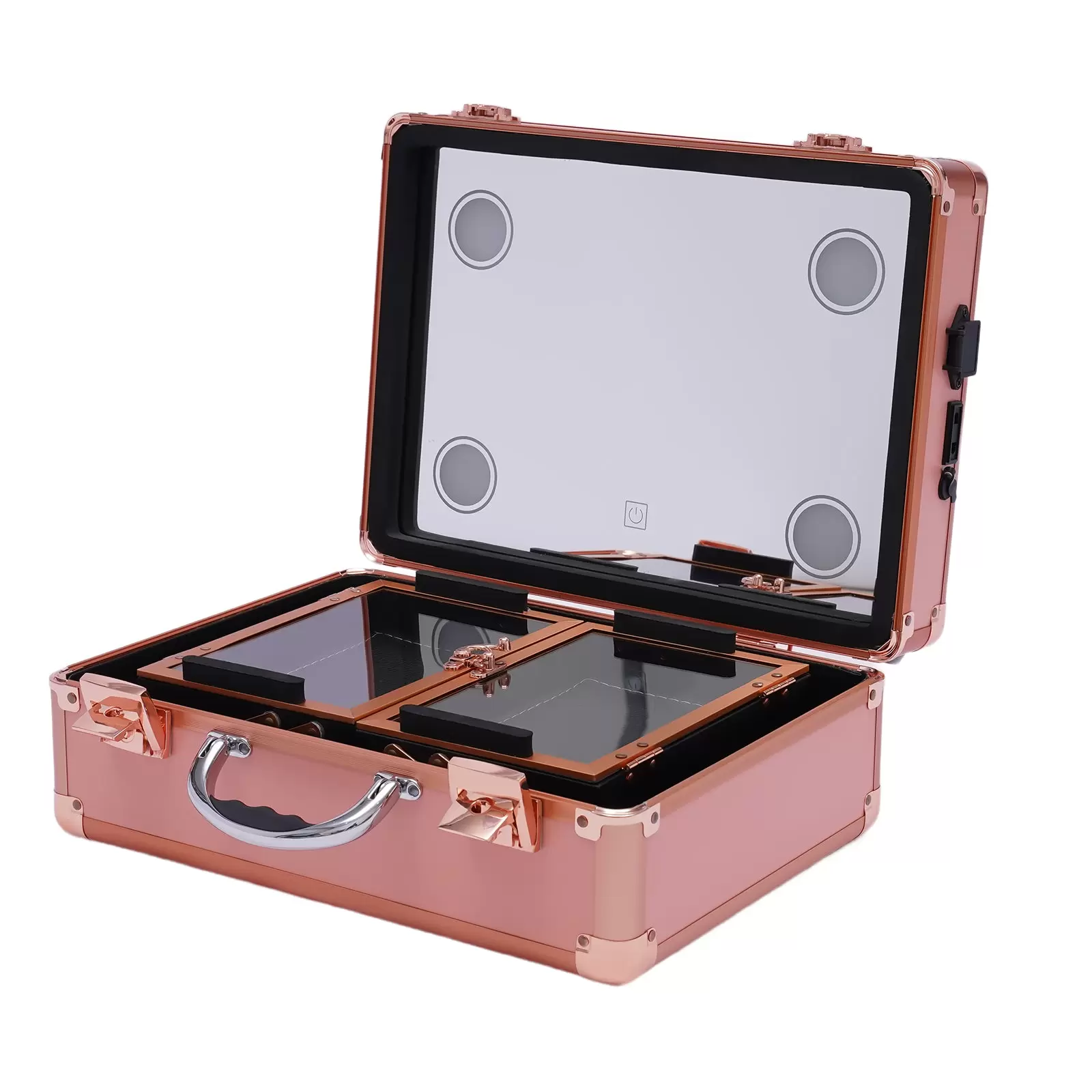 Kosmetikkoffer Make-up Koffer mit Spiegel für die Aufbewahrung von Kosmetika Wiederaufladbar Kosmetikkoffer Make-up Koffer mit Spiegel für die Aufbewahrung von Kosmetika Wiederaufladbar