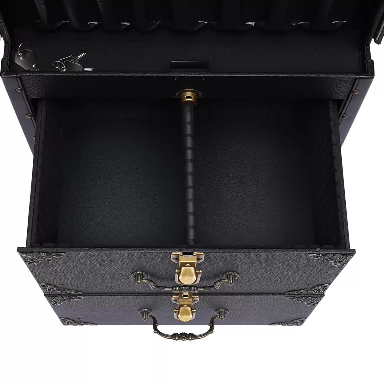 Rollende Abschließbare Make-up Kosmetikkoffer Trolley mit Haartrockner Halter Rollende Abschließbare Make-up Kosmetikkoffer Trolley mit Haartrockner Halter