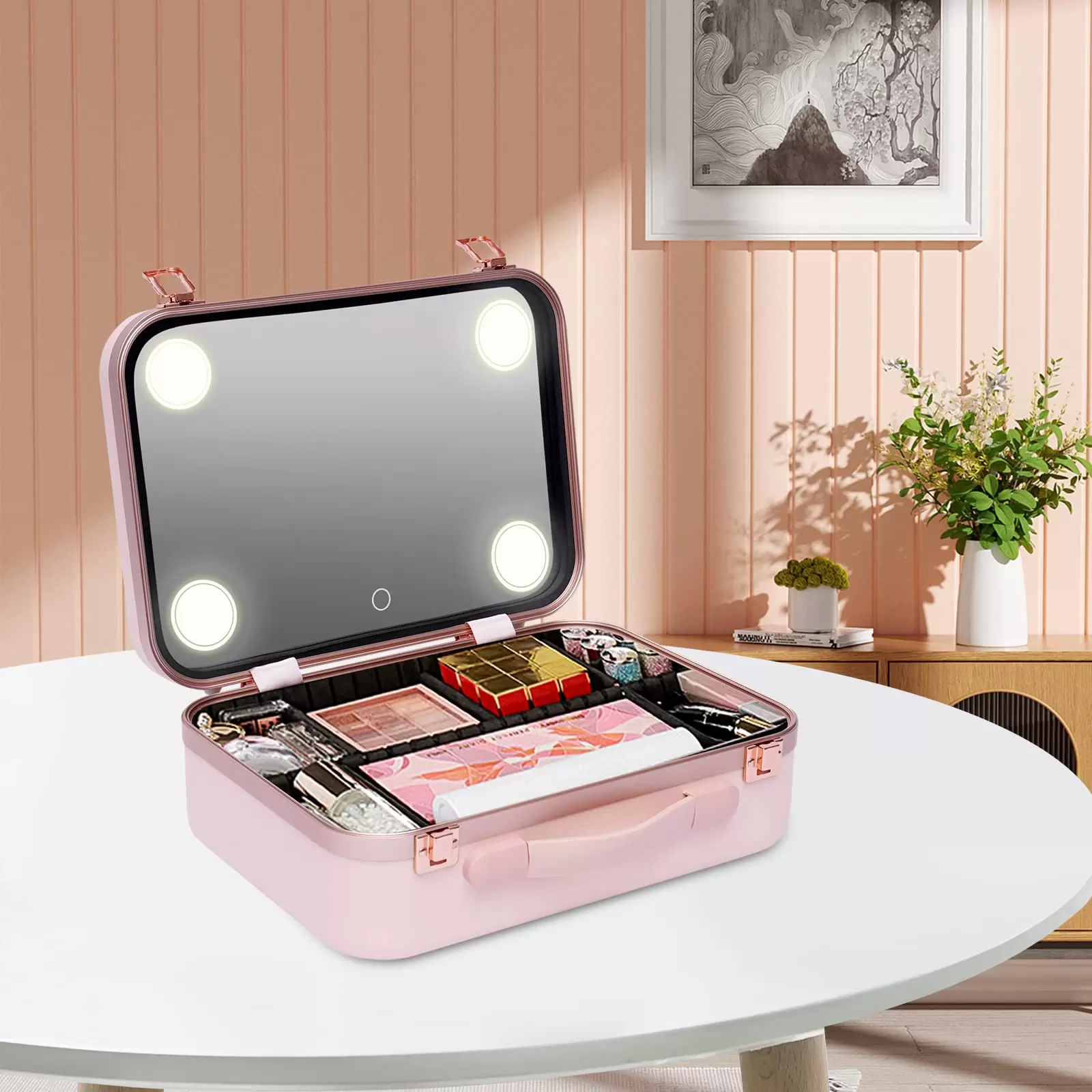 Kosmetiktasche Make-up Tragekoffer Kosmetik Organizer Box Make-up-Koffer