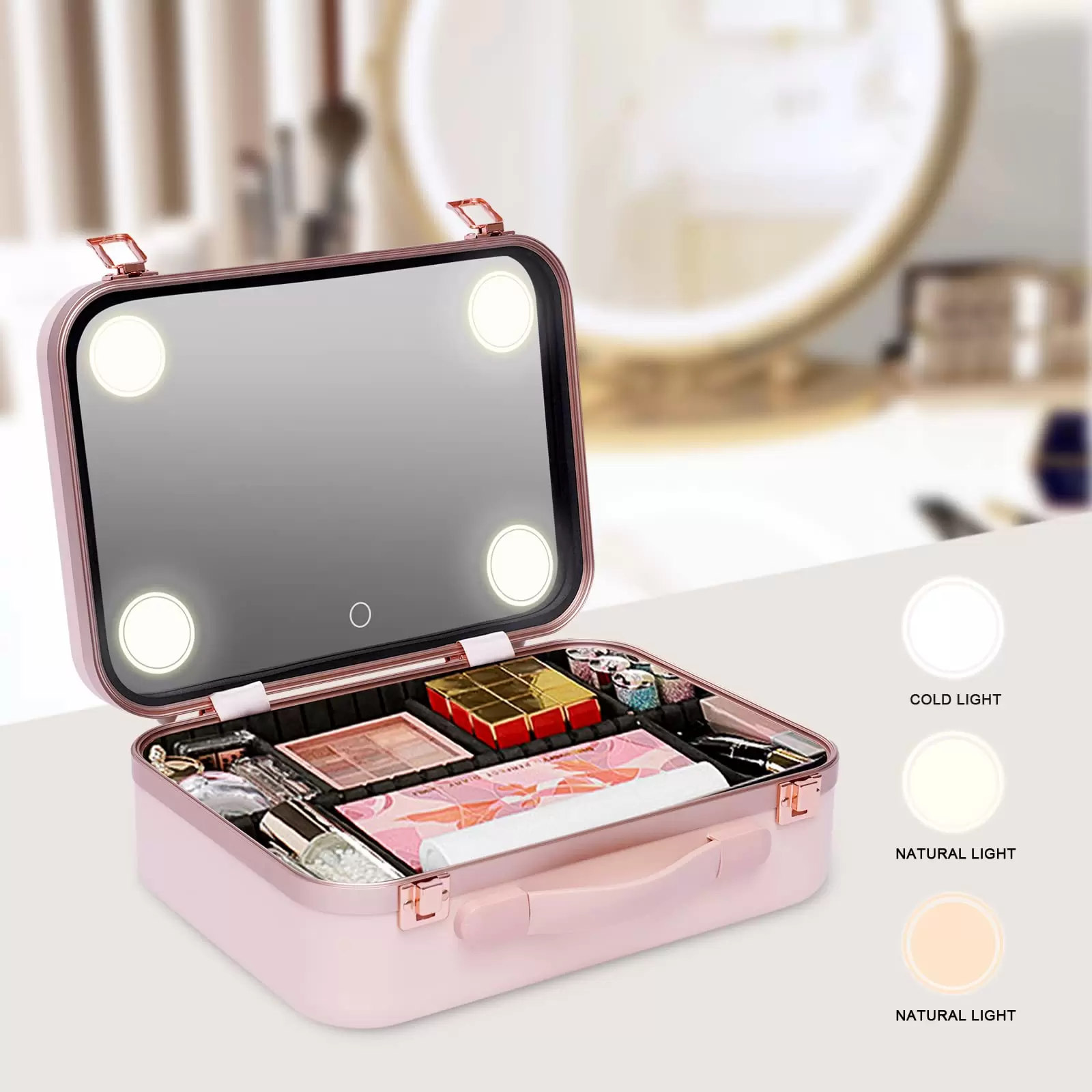 Kosmetiktasche Make-up Tragekoffer Kosmetik Organizer Box Make-up-Koffer