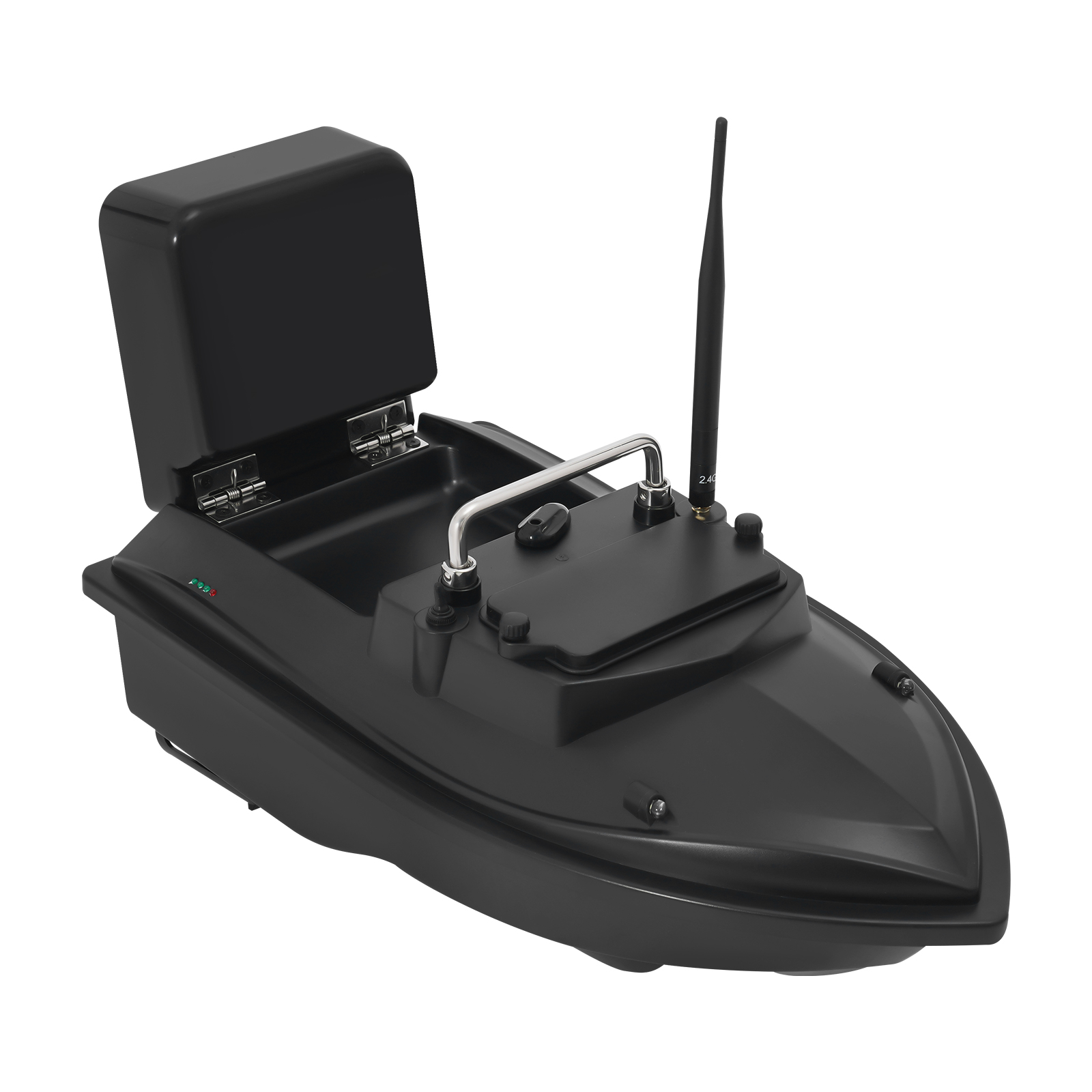 V050 Black Factory Edition con borsa + 2 batterie da 5200 mAh, barca da pesca con esche, barca da pesca con doppio gancio per esche, barca da pesca con esche e telecomando