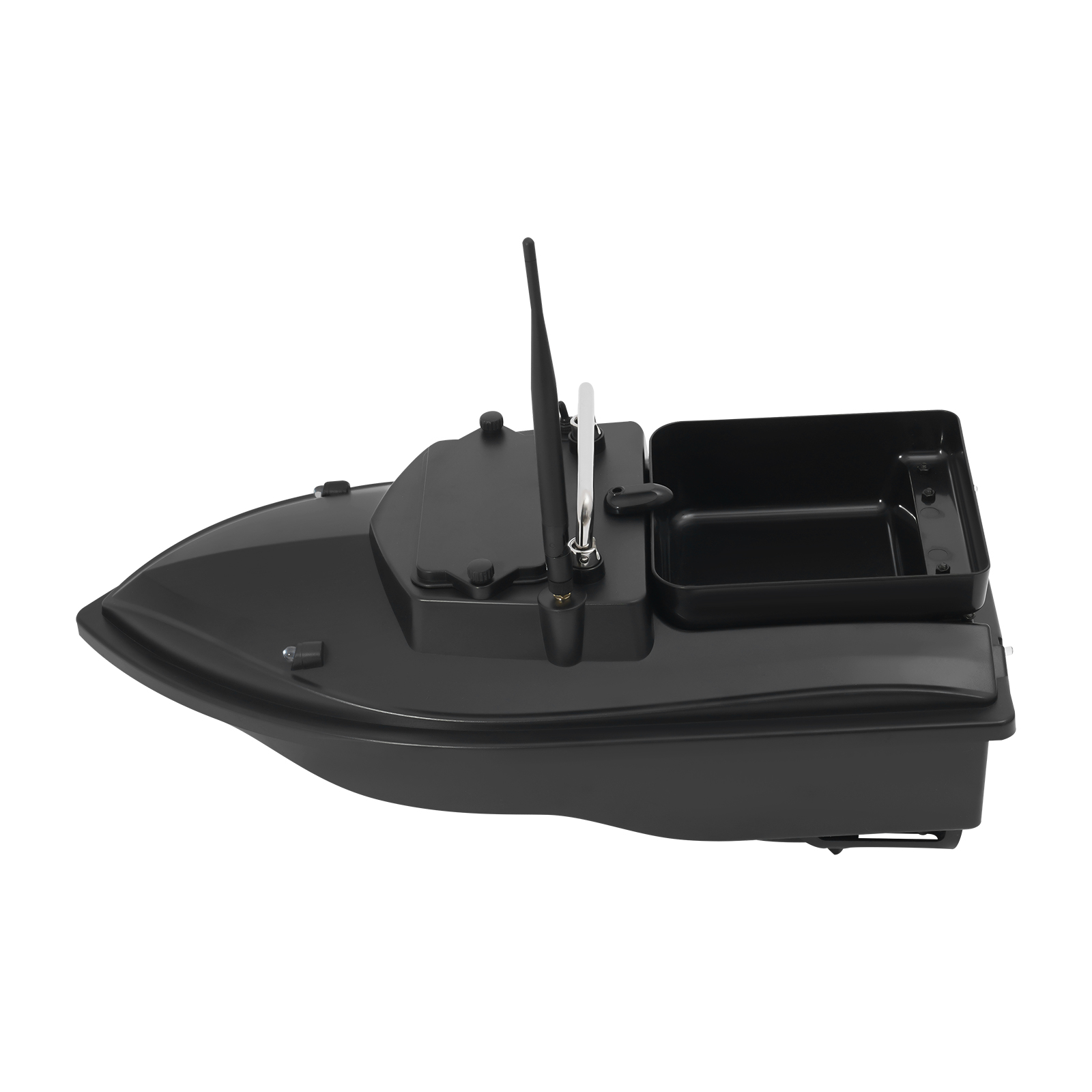 V050 Black Factory Edition con borsa + 2 batterie da 5200 mAh, barca da pesca con esche, barca da pesca con doppio gancio per esche, barca da pesca con esche e telecomando