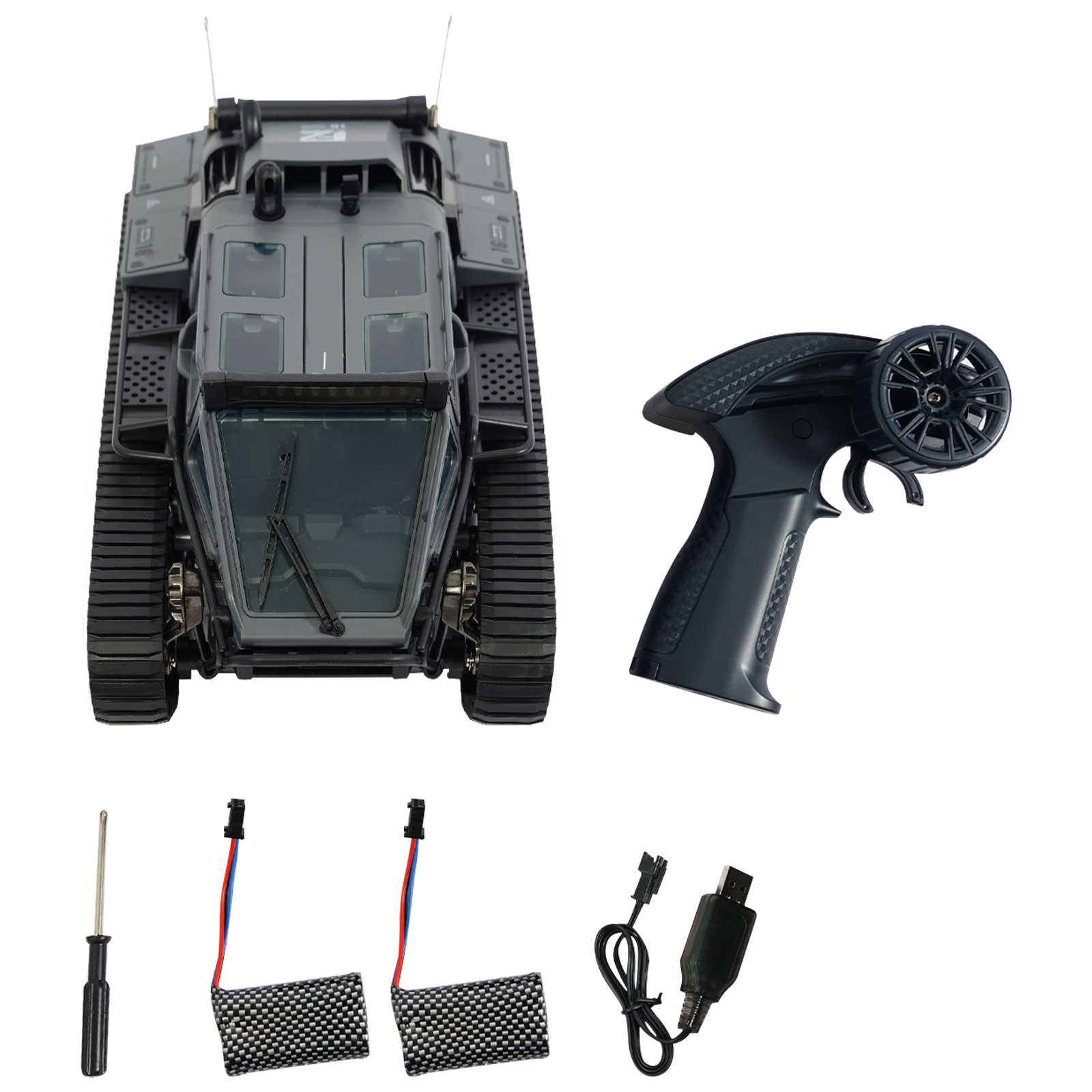 Remote Control Tank, RC Tank Offroad Crawler for Kids, 2.4G Remote Control Military Vehicle - Gray
