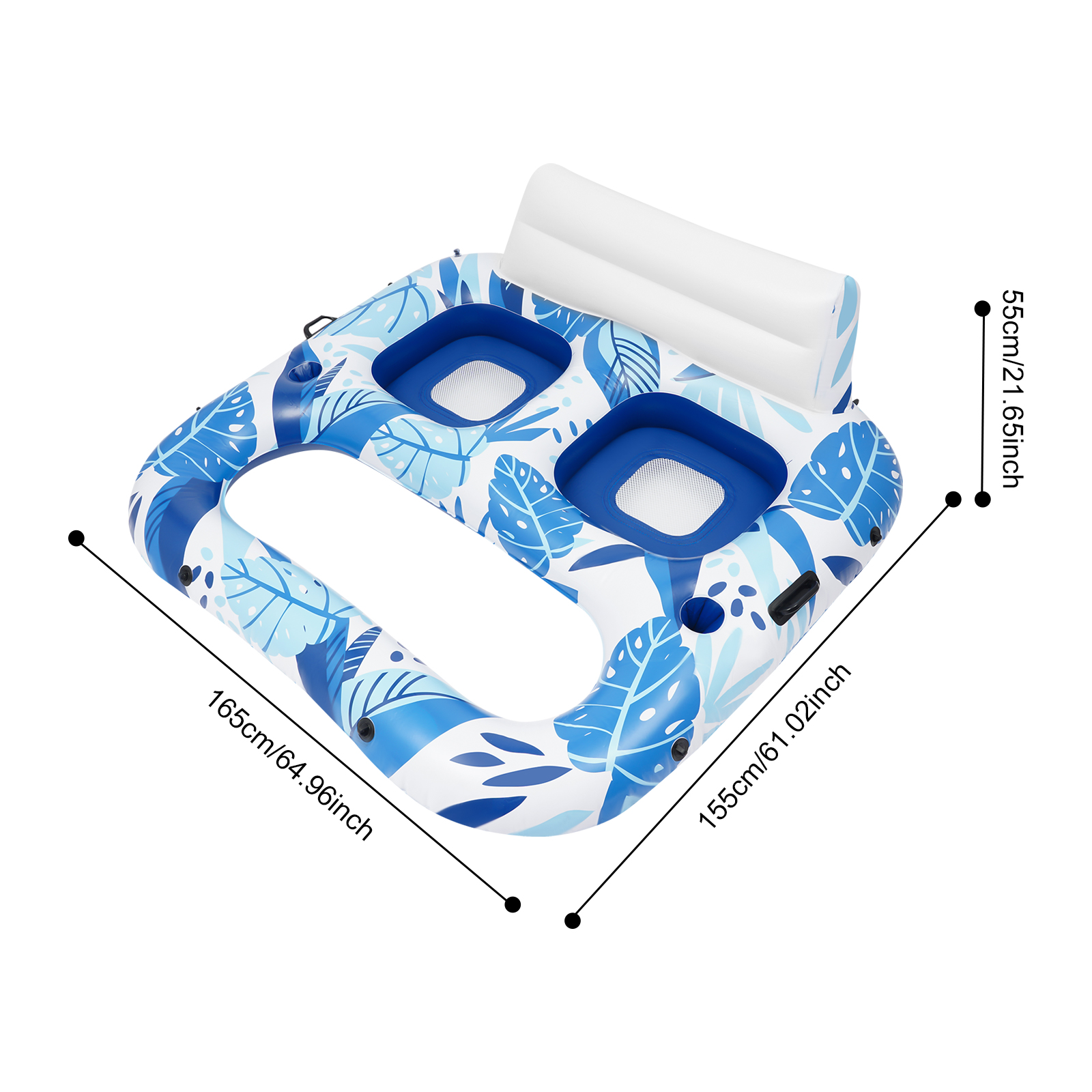 2 Person Inflatable Pool Lounger Float, Inflatable Swimming Pool Floats, Pool Floats for Summer Pool Party Beach Lake and Vacation