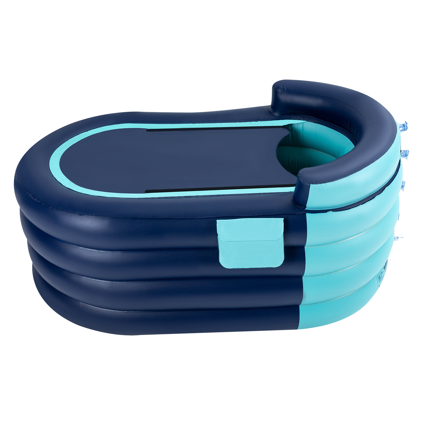 Aufblasbare Badewanne für Erwachsene mit kabelloser elektrischer Luftpumpe, geeignet für Warmwasserbäder und Eisbäder, blau