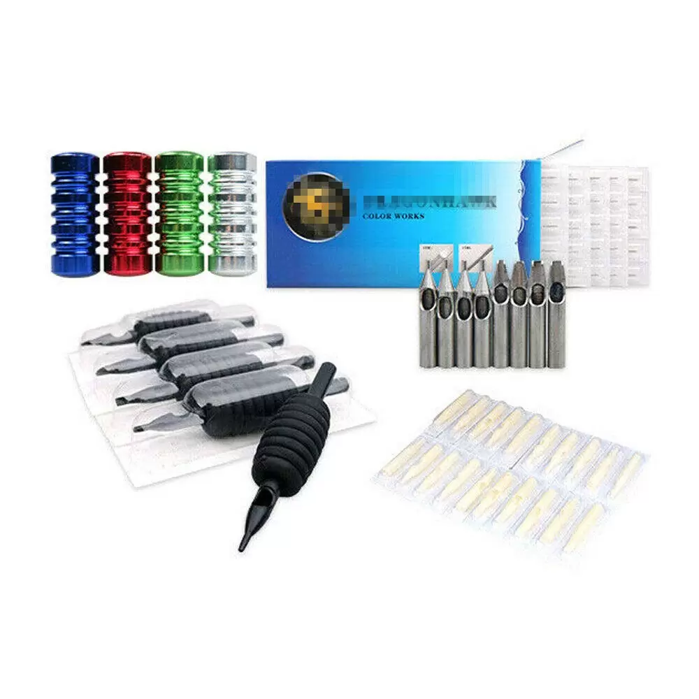 Tattoomaschine Maschine Set Komplett 4 Tattoomaschine Dual Power Supply 50 Tattoo Nadeln