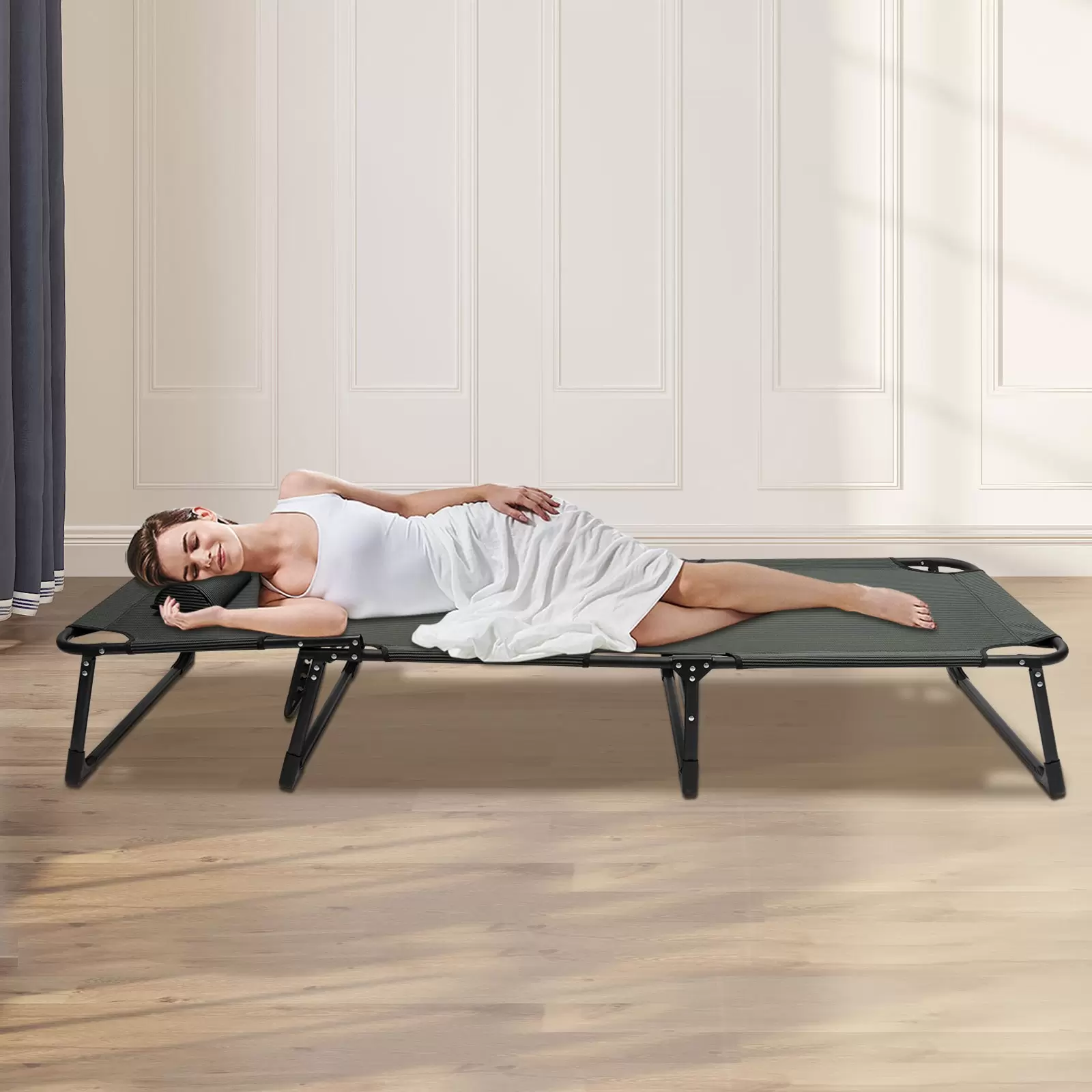 CNCEST Grün 91×68×30cm  Campingbett, Feldbett Klappbar Belastbarkeit Etwa 120kg, Campingliege ist Oxford-Gewebe