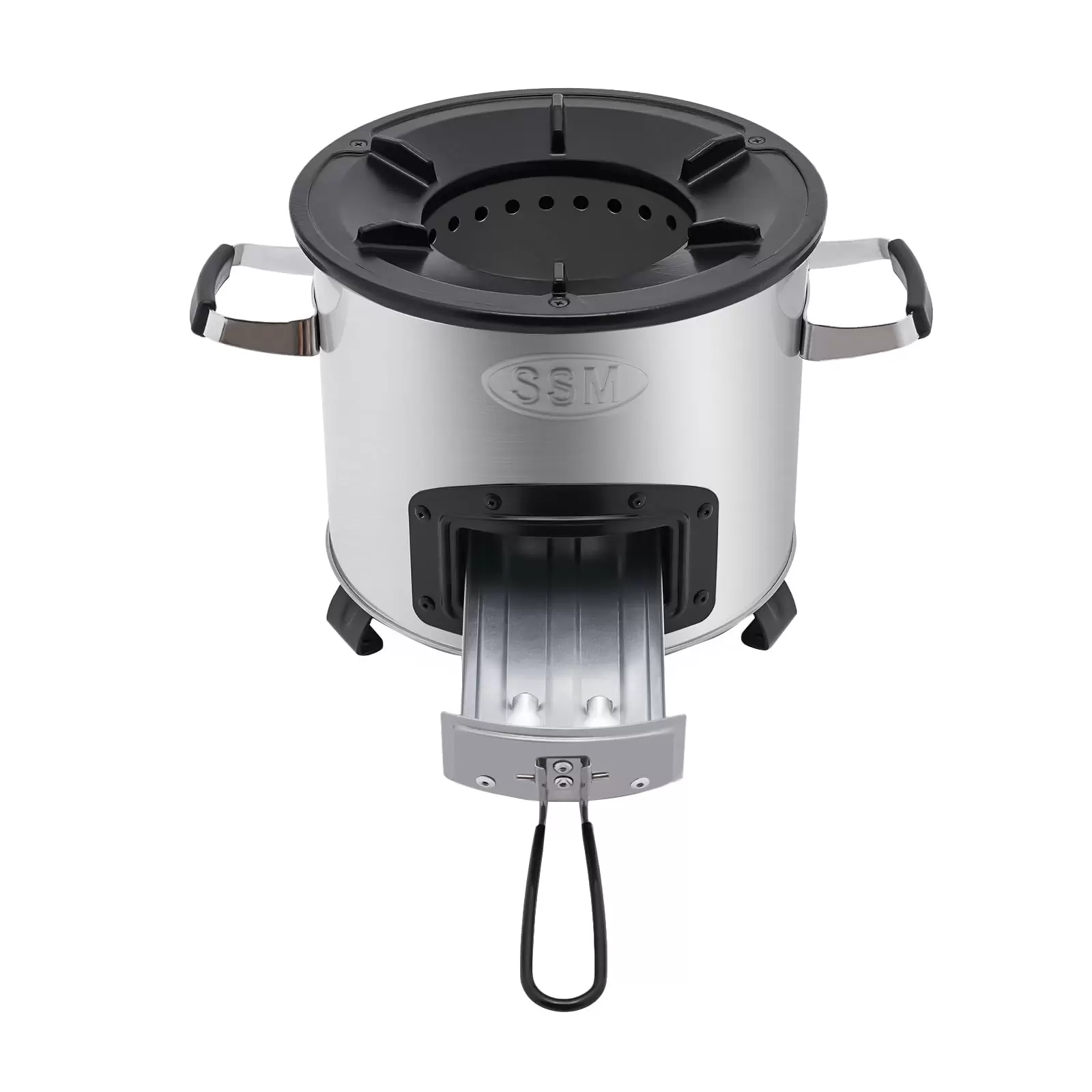 CNCEST Raketenofen Outdoor Tragbar Campingkocher Holzofen Einstellbare Feuerkraft Edelstahl
