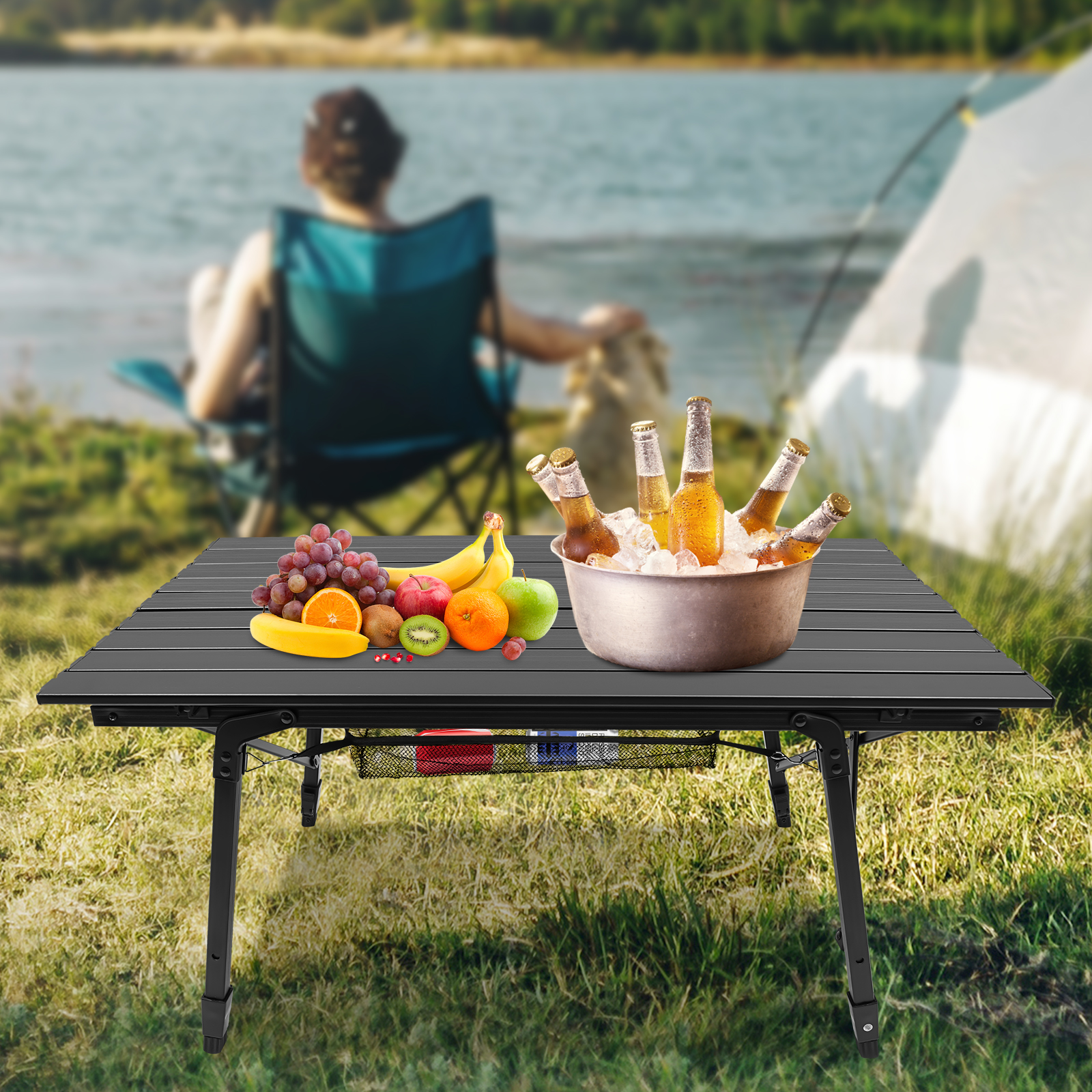 Klappbarer Campingtisch, Campingtisch, klappbarer Tisch Höhenverstellung