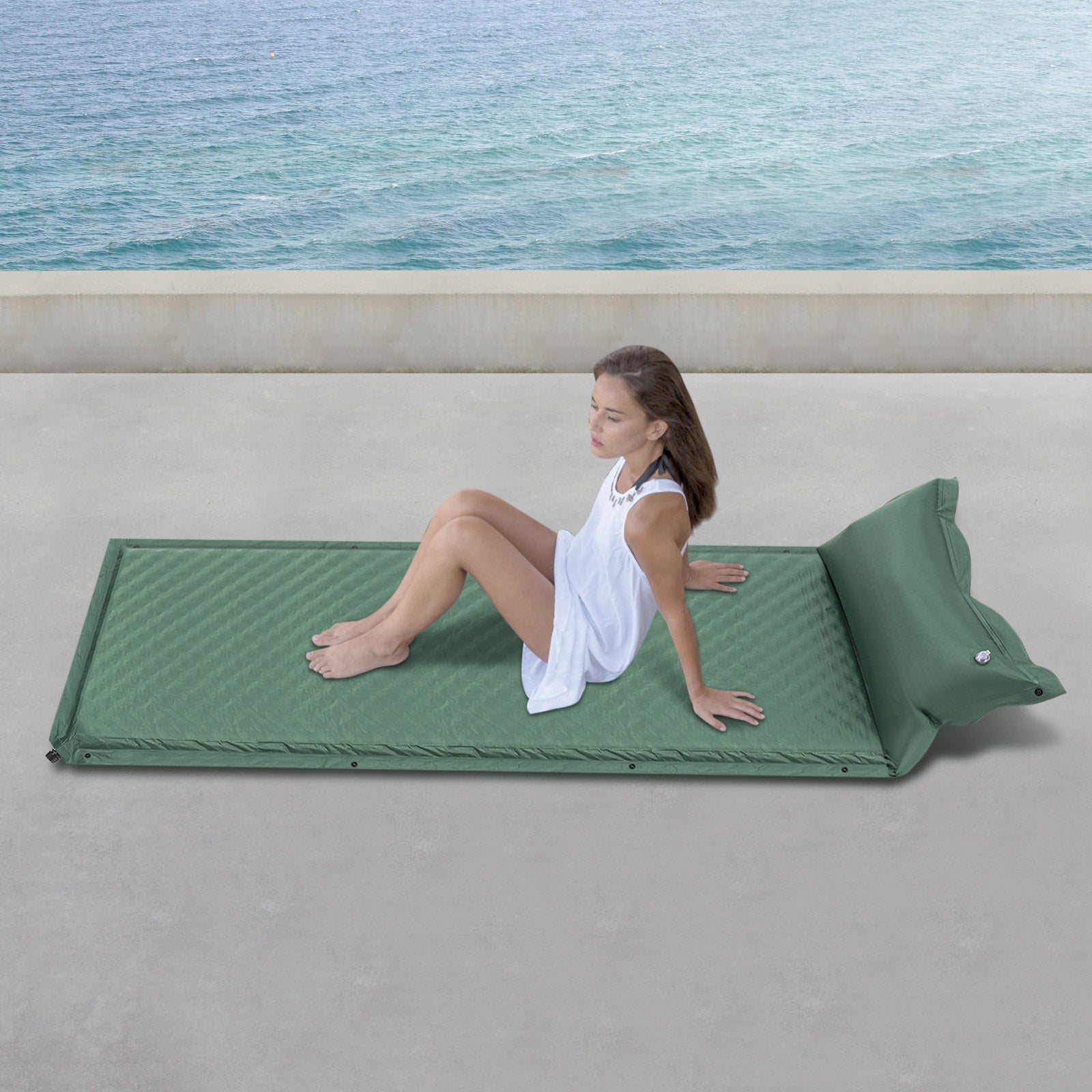Self-inflating sleeping mat, elastic sponge self-inflating air mattress ...