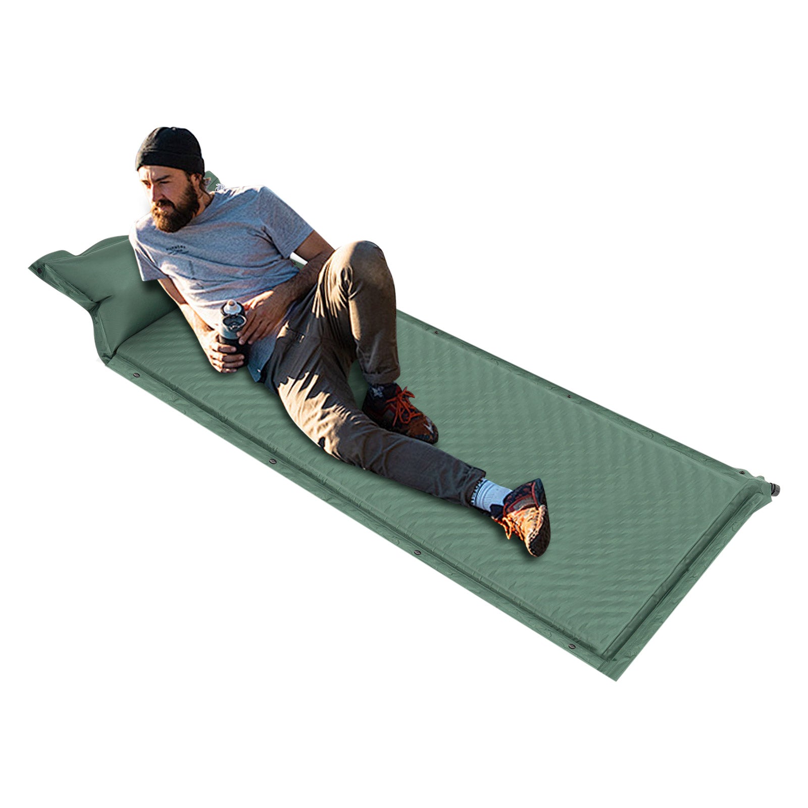 Self-inflating sleeping mat, elastic sponge self-inflating air mattress ...