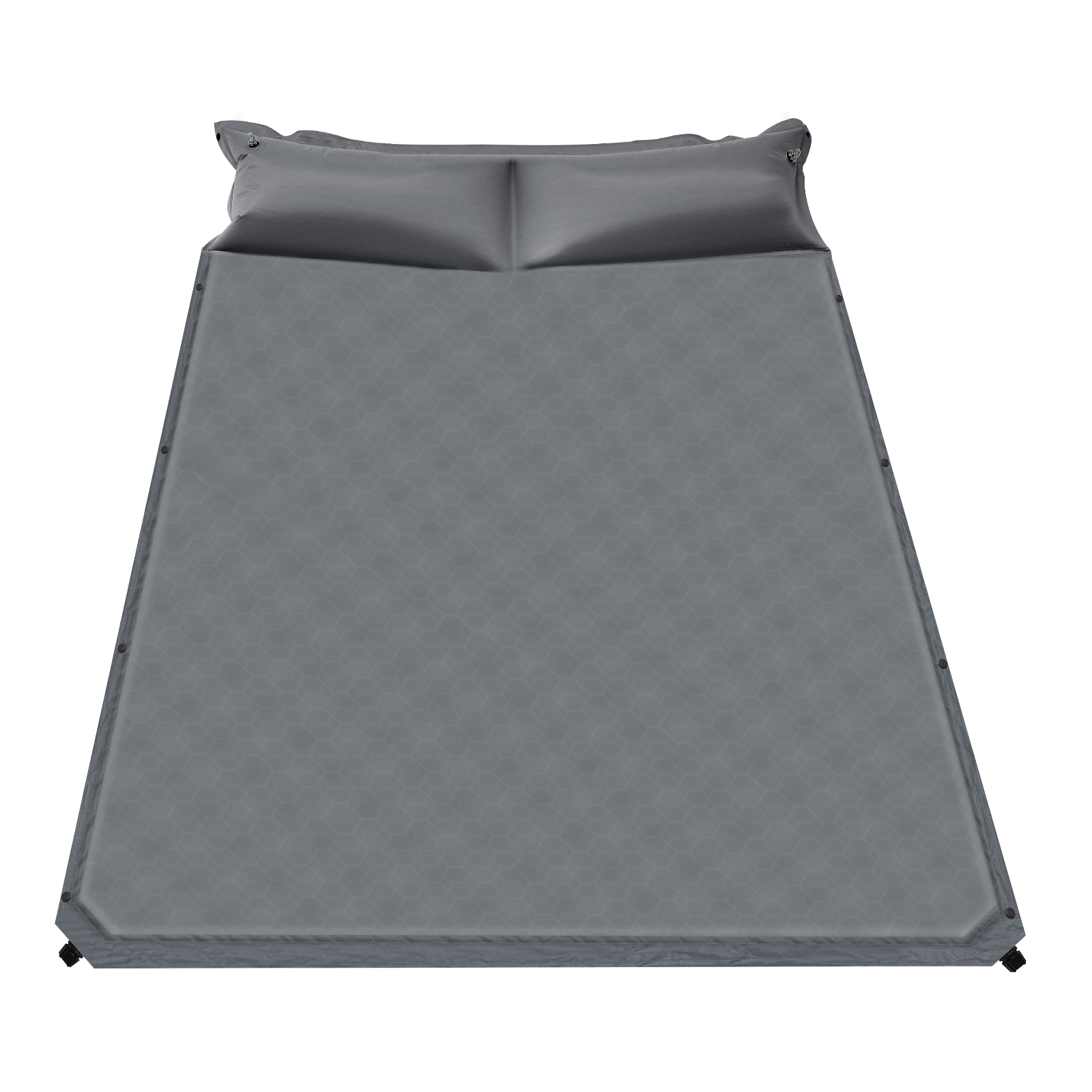 Doppelte tragbare Camping-Luftmatratze für Camping, Reisen, Wandern, Yoga, Angeln, Bergsteigen, PVC-Polyester-Gewebe, 192 x 132 cm, Grau