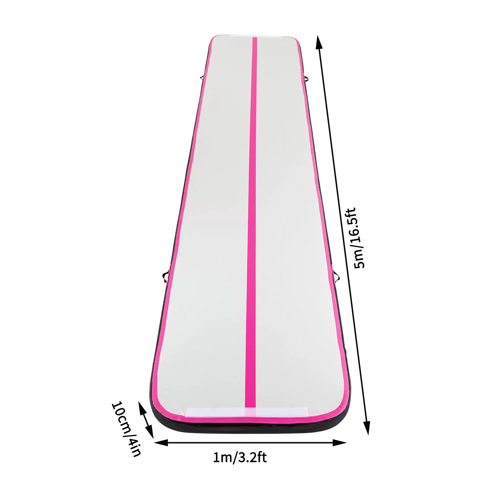 CNCEST 1*5m Gymnastikmatte, aufblasbare Gymnastikmatte mit Luftpumpe 4inches dicke PVC Tumbling Matte