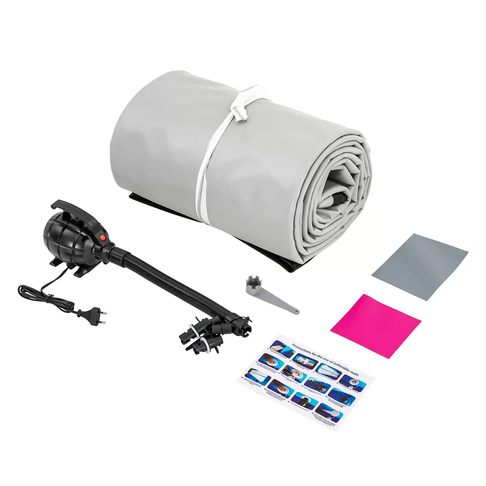 CNCEST 1*5m Gymnastikmatte, aufblasbare Gymnastikmatte mit Luftpumpe 4inches dicke PVC Tumbling Matte